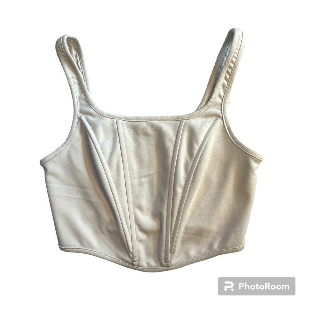 Princess Polly White Rib Bustier Crop Top Women’s Size 6